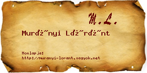 Murányi Lóránt névjegykártya