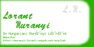 lorant muranyi business card
